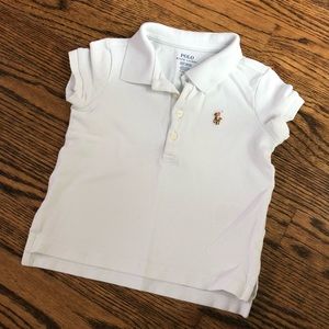 Toddler short sleeve white polo shirt